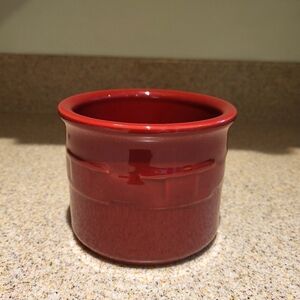 Longaberger Pottery Woven Traditions Paprika Round 1 Pint Salt Crock No Lid USA